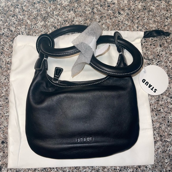 STAUD Zeta Mini leather bracelet bag in Black—NWT - Picture 8 of 17